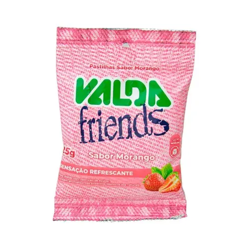 Pastilha Sem Açúcar Valda Friends Morango 25G