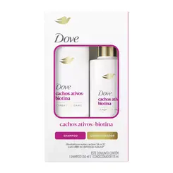 Kit Dove Cachos Ativos + Biotin Shampoo 350ml + Condicionador 175ml