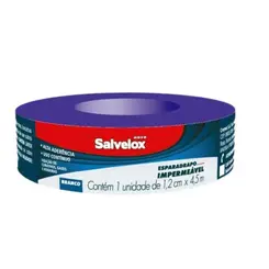Esparadrapo Impermeável Branco 1,2cm x 4,5m - Salvelox