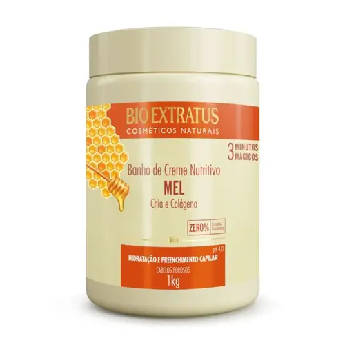 Banho De Creme Nutritivo Mel 1kg Bio Extratus 3 Min Mágicos