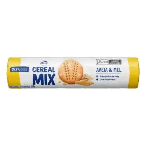 Biscoito Arcor Cereal Mix Aveia E Mel Pacote 135g