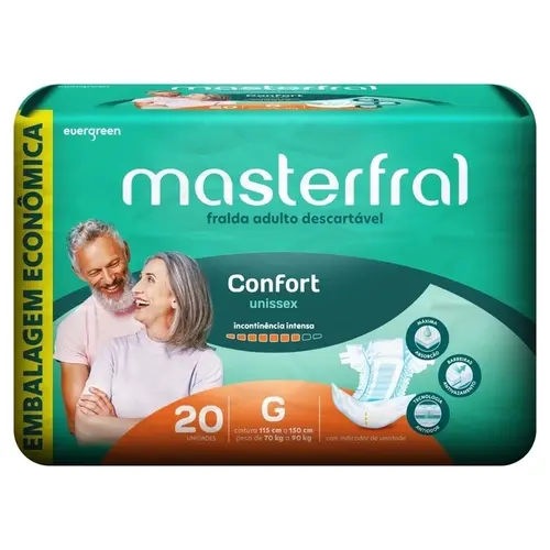 Masterfral Confort Grande fralda geriátrica adulto tamanho G 20un