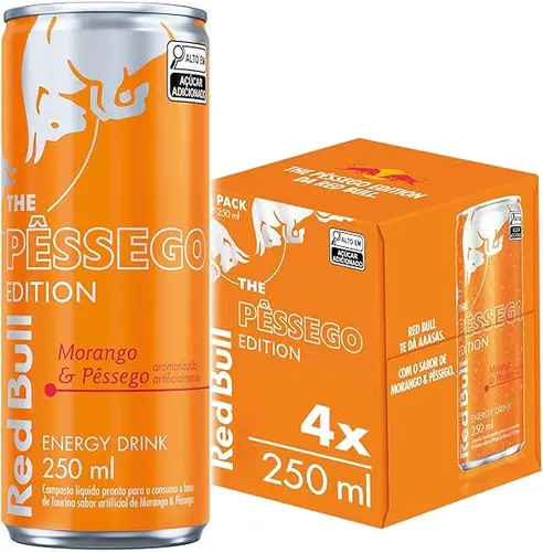 BEBIDA ENERGETICA RED BULL MORANGO E PESSEGO 250ML