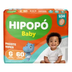 Fralda Hipopo Baby Hiper G 60 unidades