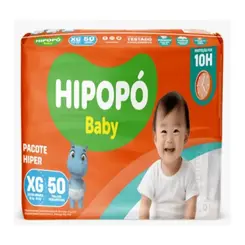 Fralda Hipopó Baby Hiper XG 50 Unidades