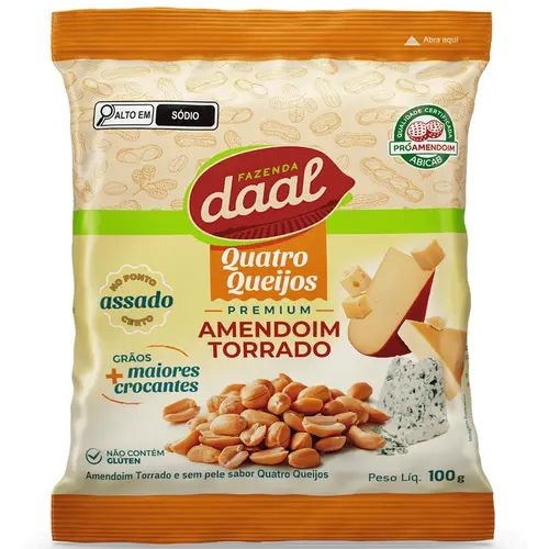 Amendoim Torrado Salgado 4 Queijos Daal 100g