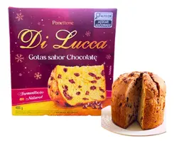 PANETTONE COM GTS SABOR CHOCOLATE DI LUCCA 400G