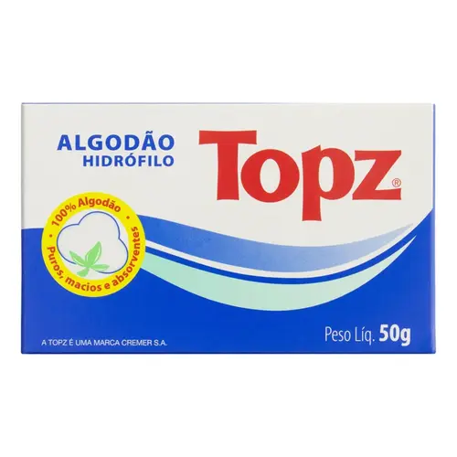 Algodão Hidrófilo Topz Caixa 50g