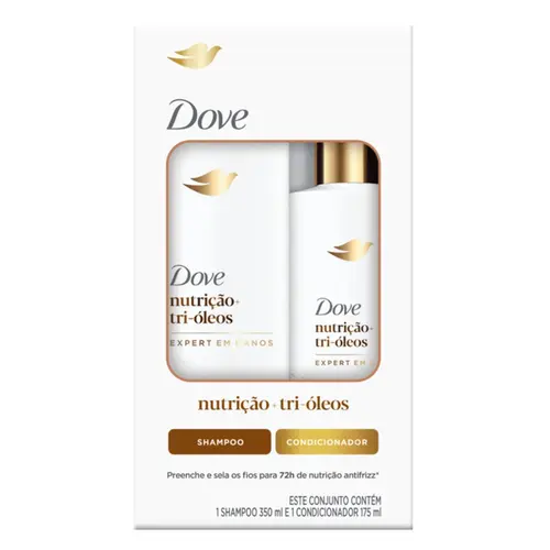 Kit Dove Nutrição + Tri-óleos Shampoo E Condicionador 350ml + 175ml