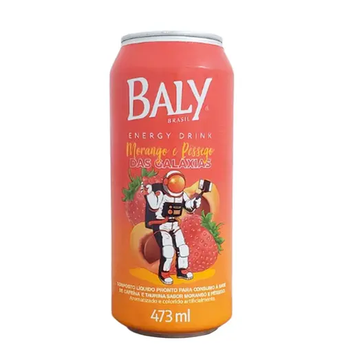 Bebida Energética Baly Morango e Pêssego 473ml