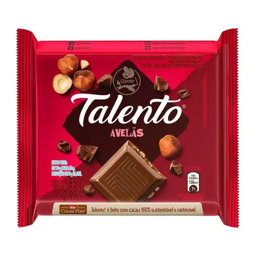 Chocolate Talento Avelã Garoto 85g