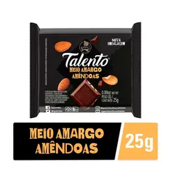CHOCO BARRA TALENTO MEIO AMARGO AMENDOAS 85G