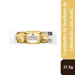 Bombom Ferrero Rocher 3 Unidades 37g