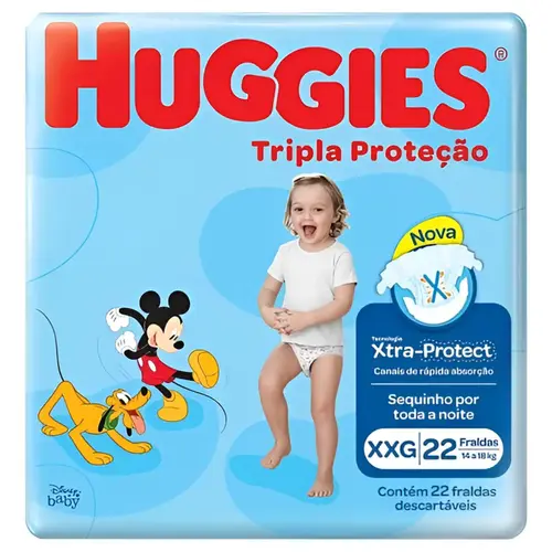 Fralda Infantil Huggies XXG Tripla Proteção 22 Un