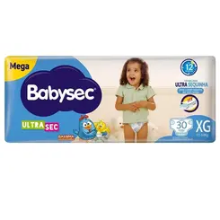 Fralda Infantil Babysec Mega XG - 30 Unidades
