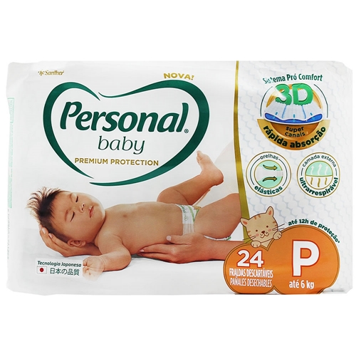FRALDA PERSONAL BABY PREMIUM PROTECTION PQ 24 PADS - FRALDA