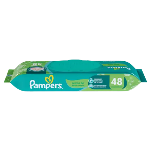 Lenços Umedecidos Pampers Aroma Aloe Vera 48 Unidades