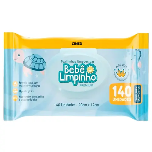 Toalha Umedecida Bebê Limpinho Premium 140 Unidades