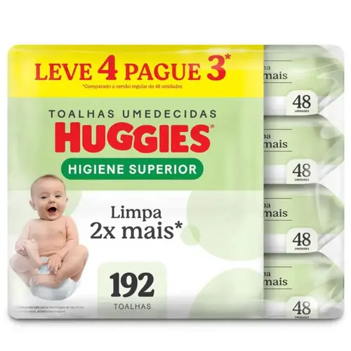 Lenços Umedecidos Huggies Higiene Superior Leve 4 Pague 3