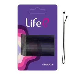 Grampo para Cabelo Life B Grande 6cm Preto 20 Unidades