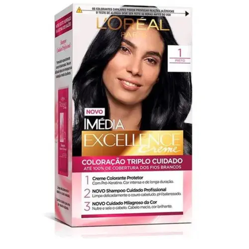 Kit Tintura Imédia Excellence L Oréal Preto 1