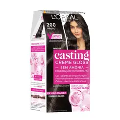 Tintura Casting Creme Gloss Preto 200 Loreal Paris 1 unidade