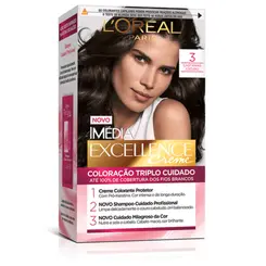 Kit Tintura Imédia Excellence Loreal Castanho Escuro 3