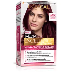Kit Tintura Imédia Excellence L Oréal Vermelho Profundo 4466