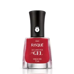 Esmalte Cremoso Risqué Diamond Gel Vermelho Rubi 9,5ml