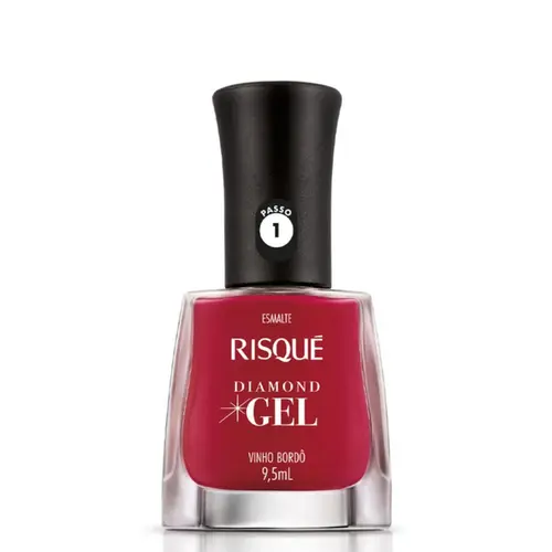 Esmalte Risqué Diamond Gel Vinho Bordô 9,5ml