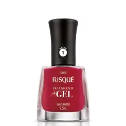 Esmalte Risqué Diamond Gel Vinho Bordô 9,5ml