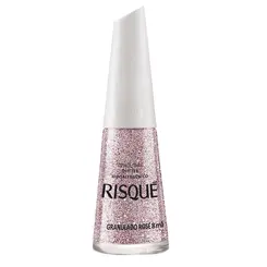 Esmalte Risqué Glitter Granulado Rosé 8ml