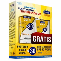 Kit Protetor Solar Solar Gold FPS 30 Corporal 200ml + Facial 50ml