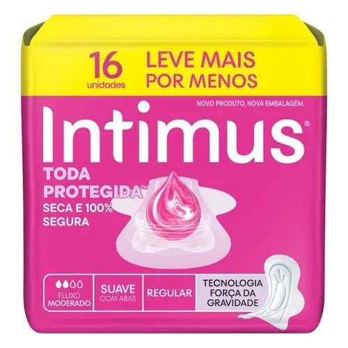 Absorvente Intimus Cobertura Suave C/Abas 16 unidades