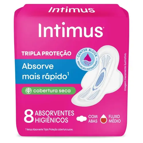 Absorvente Intimus Tripla Proteção Seca C/Abas 8un