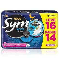 Absorvente Sym Suave Noite e Dia com Abas Leve 16 Pague 14 Unidades