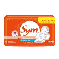 Absorvente Sym Proteção Seca com Abas 360° Leve 16 Pague 14 Unidades