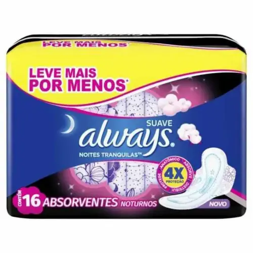 Absorvente Always Noites Tranquilas Suave com Abas 16un