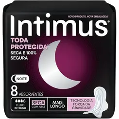 Absorvente Intimus Noturno Cobertura Seca C/Abas 8 Un