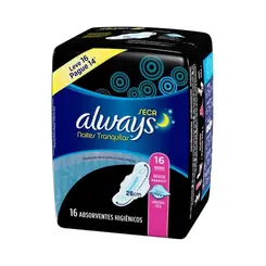 Absorvente Always Noites Tranquilas Seca com Abas 16un