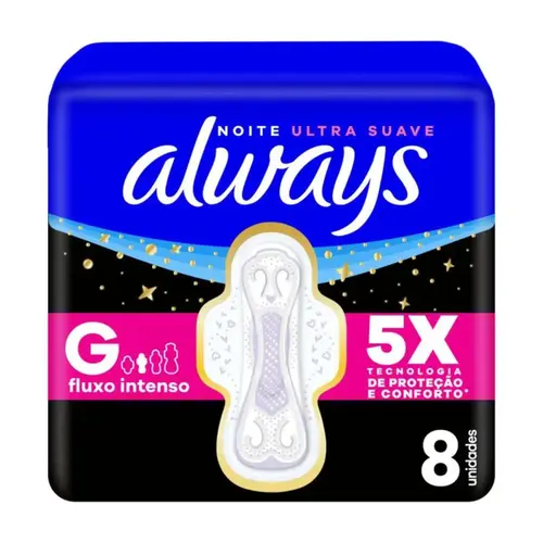 Absorvente Always Noite Ultra Suave com Abas 8un