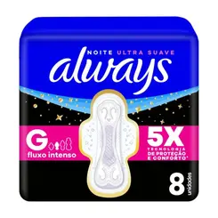 Absorvente Always Noite Ultra Suave com Abas 8un