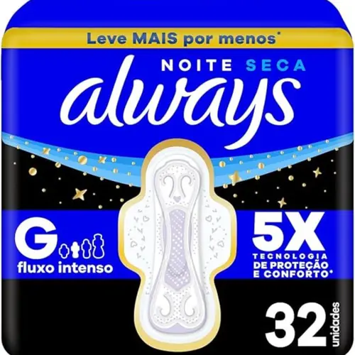 Absorvente Always Noturno Seca Tamanho G 32 Unidades