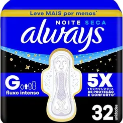 Absorvente Always Noturno Seca Tamanho G 32 Unidades