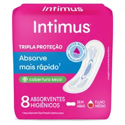 Absorvente Intimus Tripla Proteção Seca S/Abas 8 Unidades