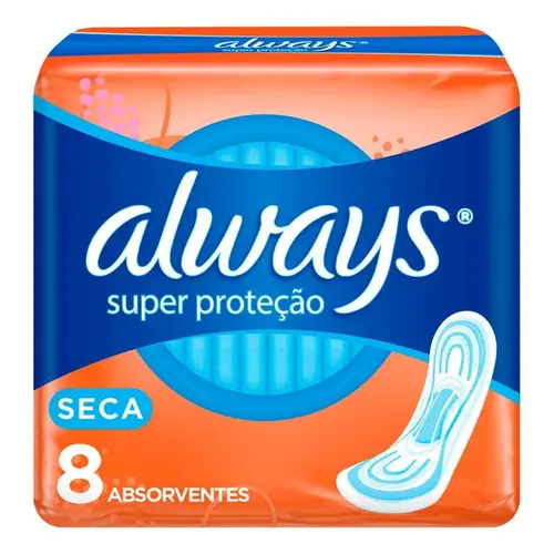 Absorvente Always Super Proteção Seca Sem Abas 8un