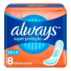 Absorvente Always Super Proteção Seca Sem Abas 8un