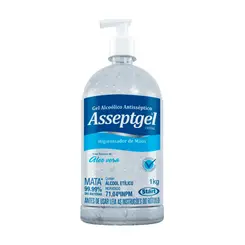 Álcool em Gel 70% Asseptgel Cristal Pump 1kg