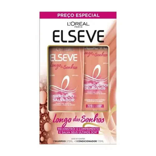 Kit Elseve Longo dos Sonhos Shampoo 375ml + Cond 170ml