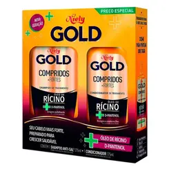 Kit Niely Gold Compridos + Fortes Shampoo 275ml + Condicionador 175ml